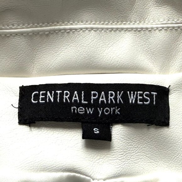 Central Park West White Faux Leather Blazer with Removable Gray Dickie, Size S - Picture 5 of 7